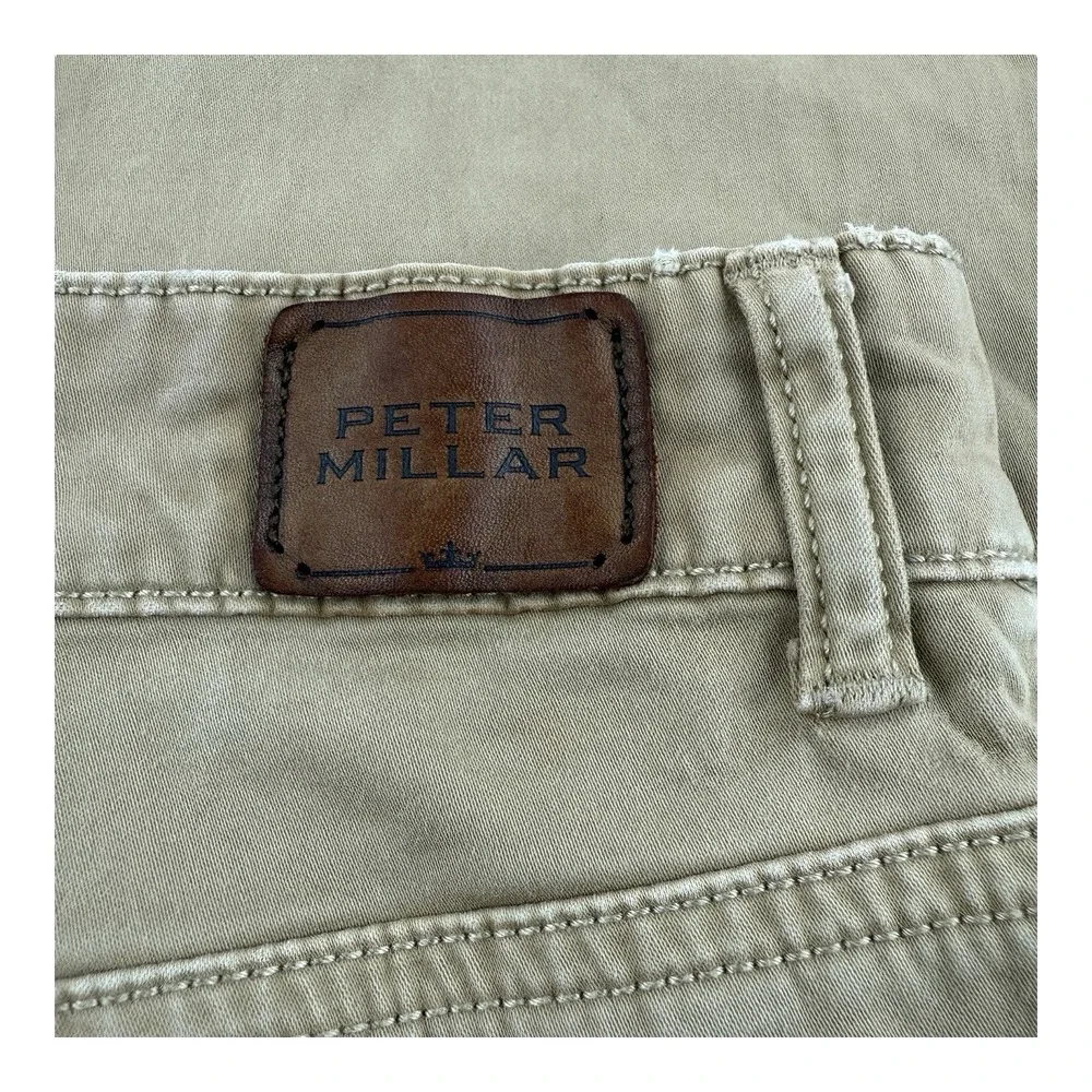 Peter Millar Crown Men's Size 36x29 Khaki 5-Pocket Cotton‎ Spandex Soft Jeans